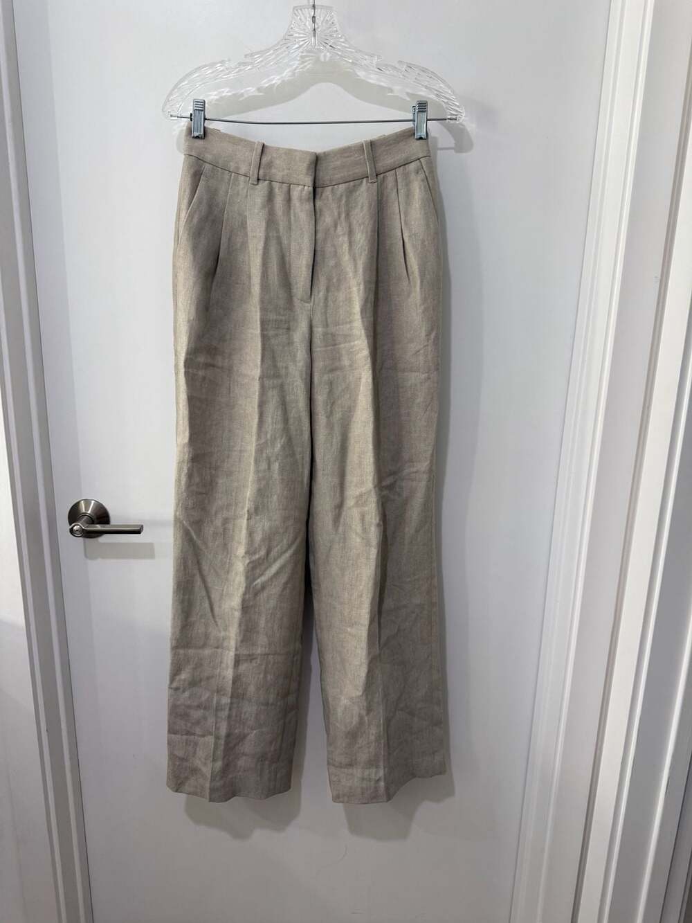 Aritzia Effortless Pant Linen Blend Tan